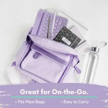 Macally Small Wireless Bluetooth Keyboard for iPad Mini/Air/Pro, iPhone, Tablet, and Phone - 78 Key iPad Keyboard with Built-in Stand - Universal Compatible Multi Device - Purple