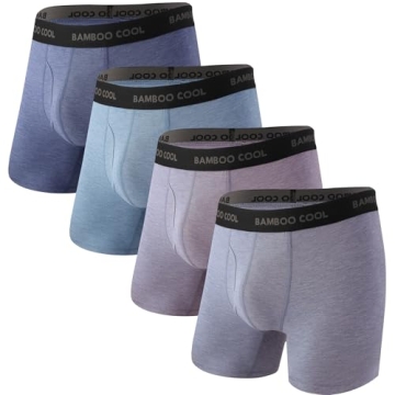 Men's Bamboo Viscose Boxer Briefs - Soft & Comfortable (4 Pack, S)