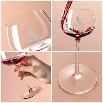 Chic Monogrammed Wine Glass Gift for Women