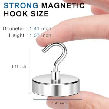 LOVIMAG Magnetic Hooks Heavy Duty, Super Stong Magnetic Hooks Neodymium Magnet Hooks for Cruise, Rar...
