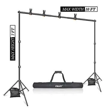 Emart Photo Video Studio 10Ft Adjustable Background Stand Backdrop Support System Kit with Carry Bag 600W Photography Photo Video Portrait Studio Day Light Umbrella Continuous Lighting Kit