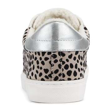 PARTY Women's Fashion Star Sneaker Lace Up Low Top Comfortable Cushioned Walking Shoes, Spooky-Cheetah-8