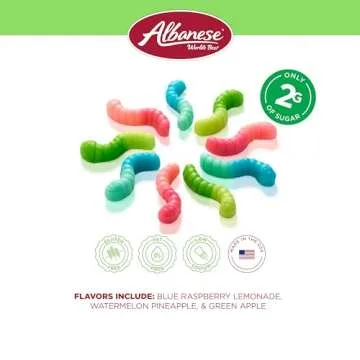 Albanese Low Sugar Gluten Free Mini Gummi Worms Snack