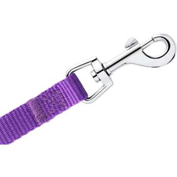 AMAGOOD 6 FT Puppy/Dog Leashes, Strong Traditional Style Leash with Easy to Use Collar Hook,Dog Lead Great for Small and Medium and Large Dog (5/8in x 6 ft, Purple)