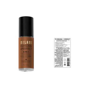 Milani Conceal + Perfect 2-in-1 Foundation + Concealer - Golden Toffee (1 Fl. Oz.) Cruelty-Free Liqu...