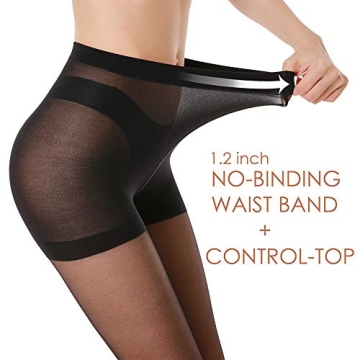 Sheer Tights 20D Control Top Pantyhose for Women