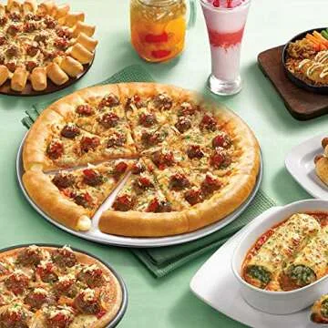 Deedro Pizza Baking Pan Pizza Tray 12 inch Stainless Steel Pizza Pan Round Pizza Baking Sheet Oven Tray Pizza Crisper Pan, Healthy Pizza Cooking Pan for Oven, 2 Pack