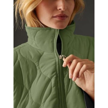 Fazortev Women's Puffer Poncho Pullover Quilted Jacket Short Sleeve Half Zipper Coat Cape Outerwear