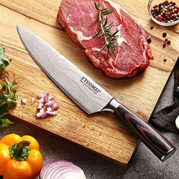 Ytuomzi 8-Inch Chef's Knife - German High Carbon Stainless Steel Culinary Tool