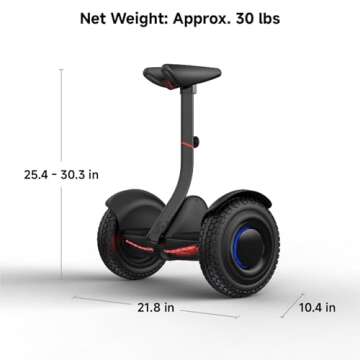 Segway Ninebot S2 Electric Self-Balancing Scooter - Master Your Commute w/t 11.2 mph Max. Speed, 21.7 Mi Range, 10.5” Off Road Tires, Compatible w/t Gokart Kit, UL-2272 Certified