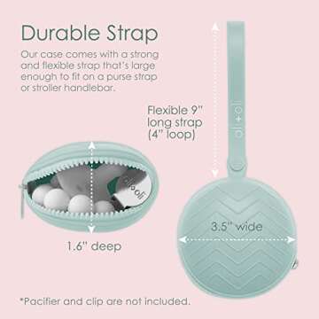 Ali+Oli Silicone Pacifier Case (Natural) 3" x 1.6" BPA-Free Newborn Pacifier Holder, Travel Baby Pac...