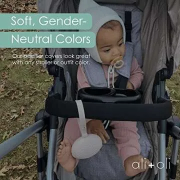 Ali+Oli Silicone Pacifier Case (Natural) 3" x 1.6" BPA-Free Newborn Pacifier Holder, Travel Baby Pacifiers Silicone Pouch, Pacifier Accessories for Boys & Girls, Silicone Pacifier Storage Case