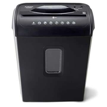 Aurora AU608MB High-Security 6-Sheet Micro-Cut Paper Credit Card Shredder with 3.5-Gallon Wastebaske...
