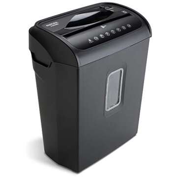 Aurora AU608MB High-Security 6-Sheet Micro-Cut Paper Credit Card Shredder with 3.5-Gallon Wastebasket, 4-Minute Continuous Running Time, Security Level P-4