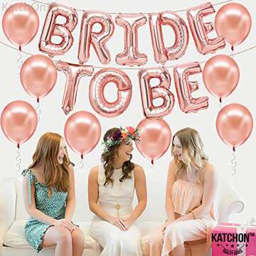 KatchOn, Rose Gold Bride To Be Balloons Set - 16 Inch, Pack of 19 | Bride Balloons, Rose Gold Latex ...