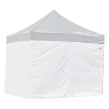 E-Z UP 10'Canopy Sidewall, Set of 4, Fits 10' x 10' Straight Leg Canopy, Quick Attachment Straps, White