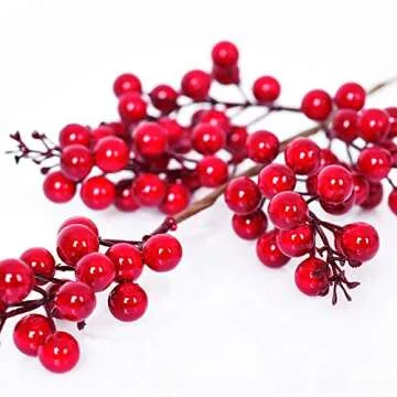 Vibrant Lvydec Artificial Red Berry Stems for Decor
