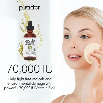 PURA D'OR Vitamin E Oil - Organic Skin & Hair Solution