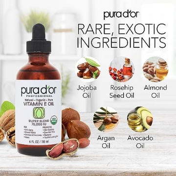 PURA D'OR Vitamin E Oil - Organic Skin & Hair Solution