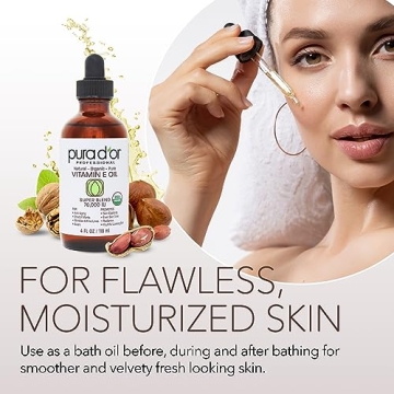 PURA D'OR Vitamin E Oil - Organic Skin & Hair Solution