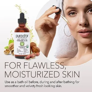 PURA D'OR Vitamin E Oil - Organic Skin & Hair Solution