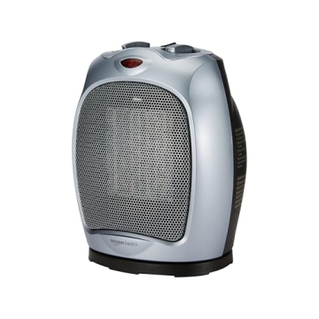 Amazon Basics Oscillating Ceramic Space Heater - Compact & Safe for Indoor Use