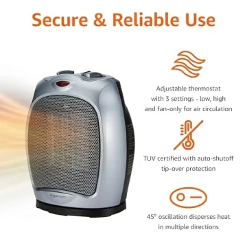 Portable Oscillating Ceramic Space Heater for Every Room