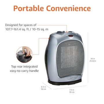Portable Oscillating Ceramic Space Heater for Every Room