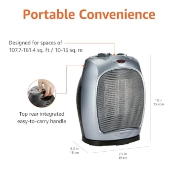 Portable Oscillating Ceramic Space Heater for Every Room