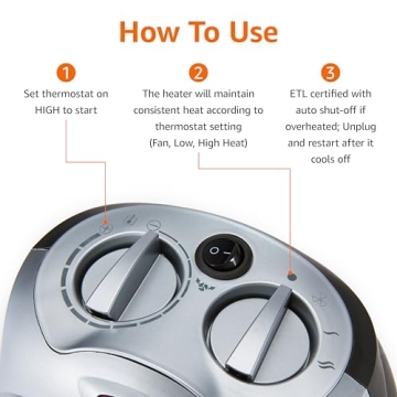 Portable Oscillating Ceramic Space Heater for Every Room