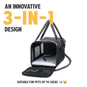 ROVERLUND Airline-Compliant Pet Carrier for Pets up to 20lbs - Stylish and Functional