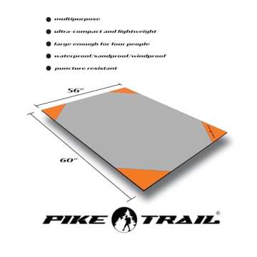 Pike Trail Pocket Beach Blanket (60 in X 56 in) – Lightweight Sand Proof Picnic Blanket, Compact O...