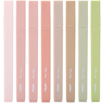 Mr. Pen Aesthetic Highlighters - 8 Pastel Colors, No Bleed