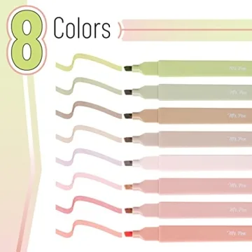 Mr. Pen Aesthetic Highlighters - 8 Pastel Colors, No Bleed