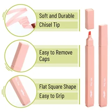 Mr. Pen Aesthetic Highlighters - 8 Pastel Colors, No Bleed