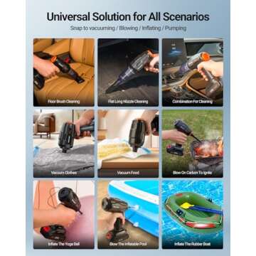 SEALIGHT Handheld Car Vacuum Wireless, Portable Vacuum Cleaner with 21000pa High Power Suction, Two ...