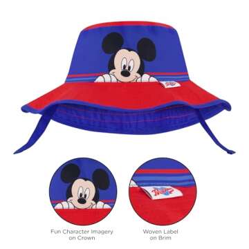 Disney Boys' Mickey Mouse Sun Hat for Kids Ages 3-8