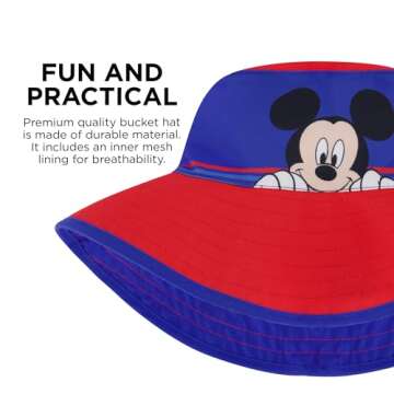 Disney Boys' Mickey Mouse Sun Hat for Kids Ages 3-8