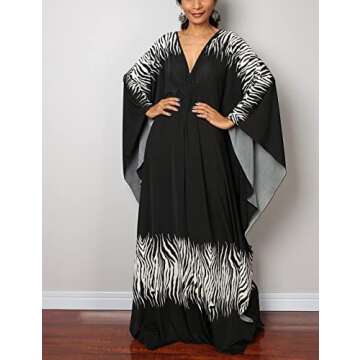 Stylish Bsubseach Ethnic Print Kaftan for Plus Sizes
