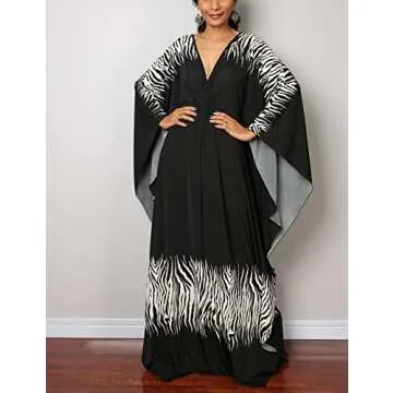 Stylish Bsubseach Ethnic Print Kaftan for Plus Sizes