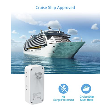 TESSAN 7-Outlet Splitter with USB Charger for Home/Office