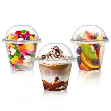 Coloch 100 Pack 9 Oz Clear Plastic Dessert Cups