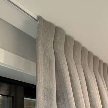 Ceiling Curtain Track Set Room Divider Curtain Track System for Spaces 3-6 Feet Wide-Living Room Bedroom Shower RV, Adjustable, White