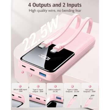 CFIAI Portable Charger Power Bank - 20000mAh Fast Charging Portable Battery Pack with Built in USB-C...