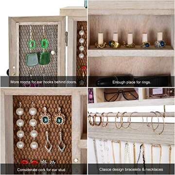 X-cosrack Rustic Mesh Jewelry Organizer for Elegant Storage