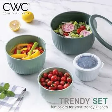 Cook with Color Prep Bowls with Lids - Chic 8-Piece Set