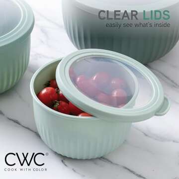 Cook with Color Prep Bowls with Lids - Chic 8-Piece Set