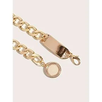 Verdusa Adjustable Chunky Waist Chain Belt in Gold