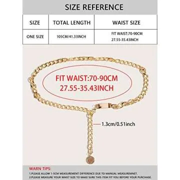 Verdusa Adjustable Chunky Waist Chain Belt in Gold