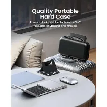 ProtoArc Foldable Keyboard and Mouse, XKM01 True Full-Size Folding Keyboard Mouse Combo for Business and Travel, 2.4G+Dual Bluetooth Portable Mouse Keyboard for Laptop iPads Tablets -Black Silver